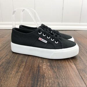 superga black platform sneakers